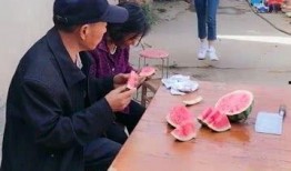 吃瓜吃到自己摔倒,瓜农意外摔倒的尴尬瞬间